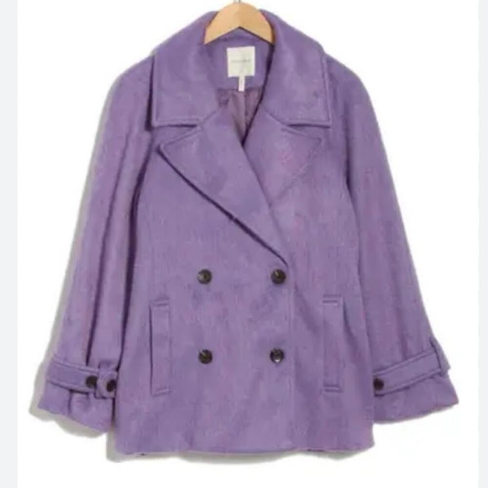 NWOT Avec Les Filles Raglan Sleeve Peacoat In Arctic Berry SZ S